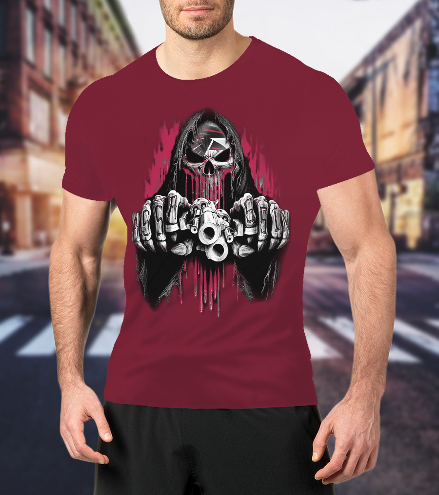 Atlanta Falcons Skull Grim Reaper T-Shirt
