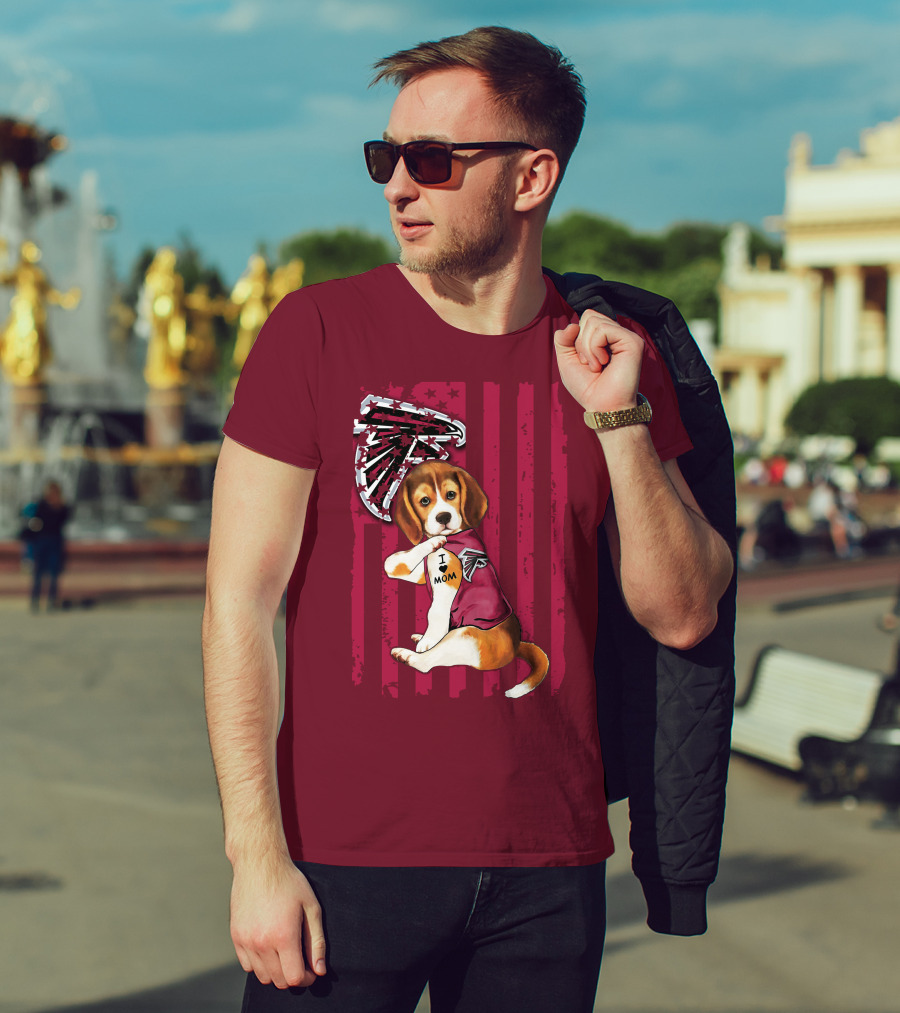 Beagle I Love Mom Atlanta Falcons T-Shirt