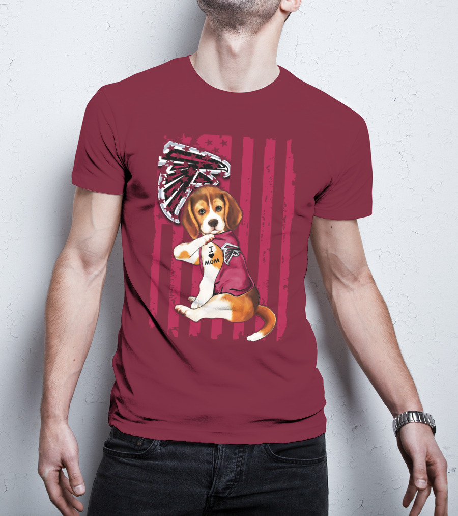 Beagle I Love Mom Atlanta Falcons T-Shirt