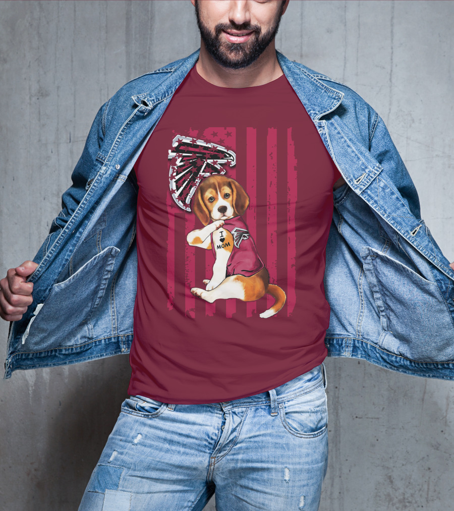 Beagle I Love Mom Atlanta Falcons T-Shirt
