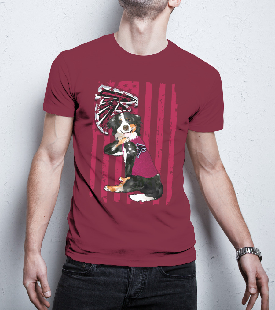 Atlanta Falcons Border Collie I Love Mom T-Shirt