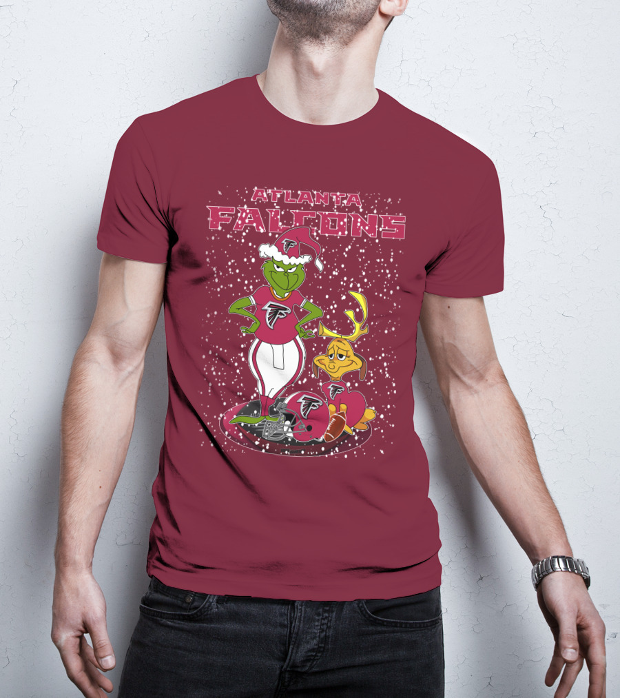 Atlanta Falcons Grinchxmas Snowy Holiday Characters T-Shirt