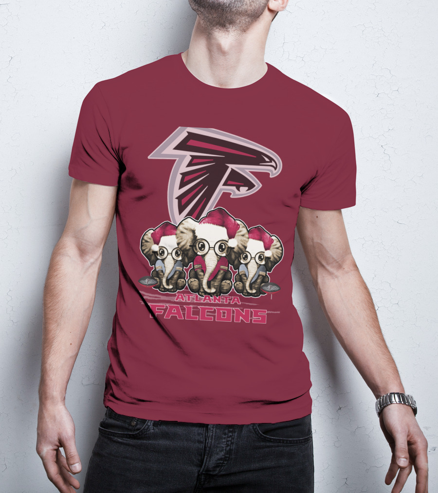 Atlanta Falcons Santa Elephants Christmas T-Shirt