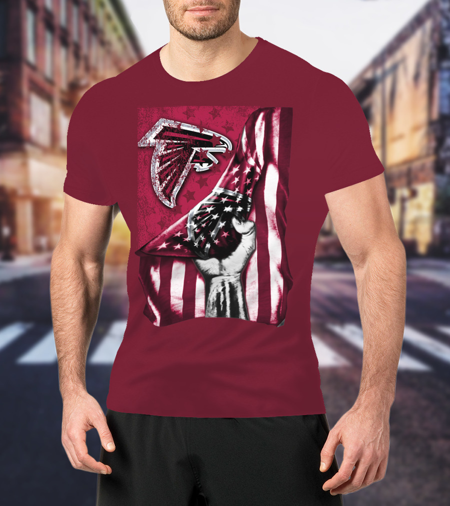 Atlanta Falcons American Flag Pride Banner T-Shirt