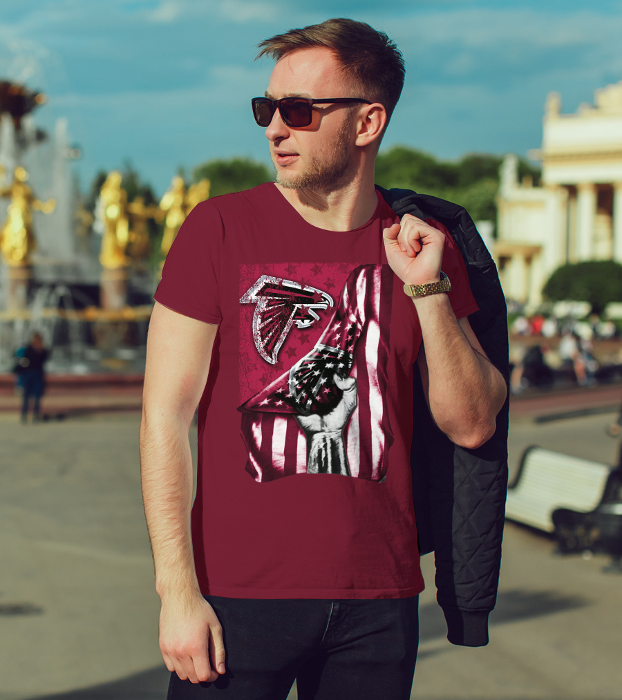 Atlanta Falcons American Flag Pride Banner T-Shirt
