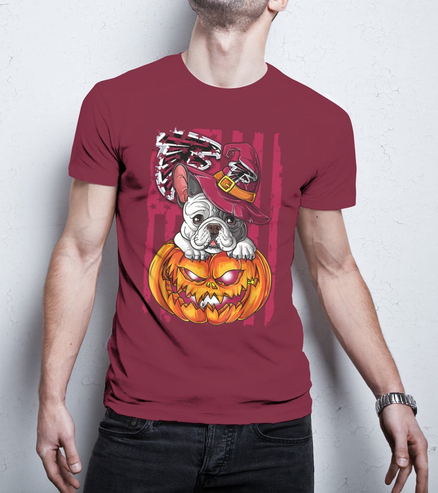 Hlw Bulldog Pumpkin Halloween Atlanta Falcons T-Shirt