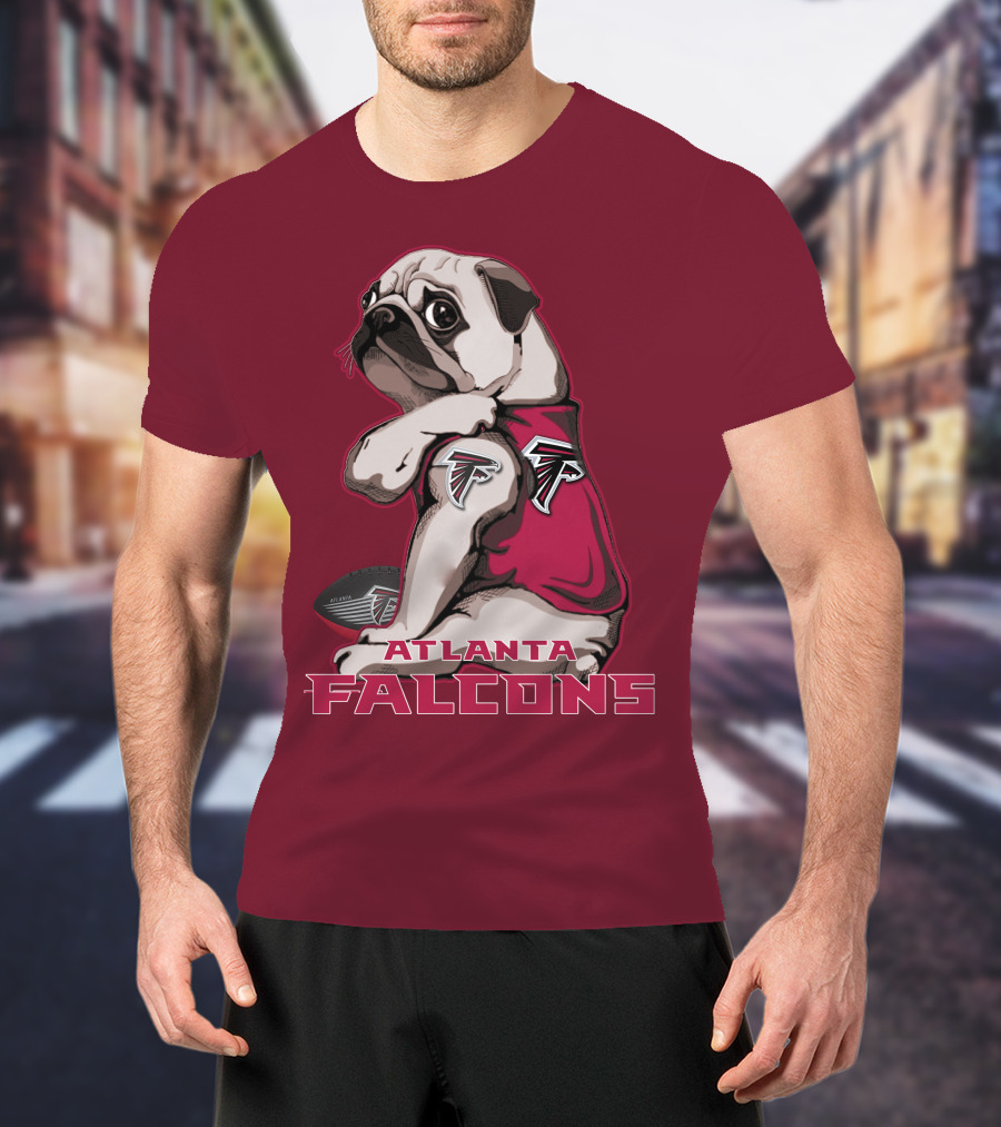 Pug Atlanta Falcons Football Team Mascot T-Shirt