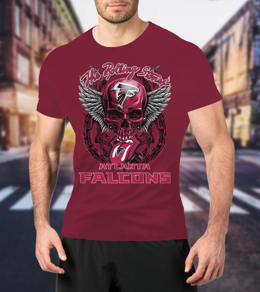 Rolling Stones Atlanta Falcons Skull And Wings T-Shirt
