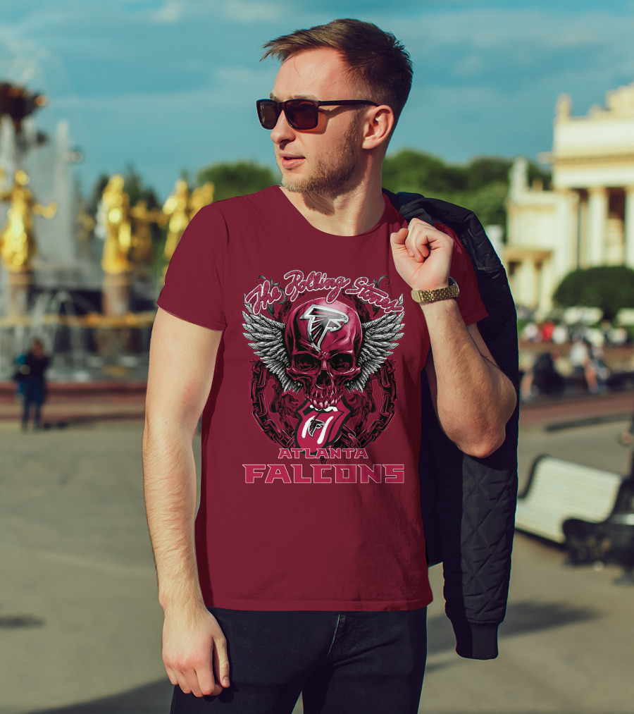 Rolling Stones Atlanta Falcons Skull And Wings T-Shirt