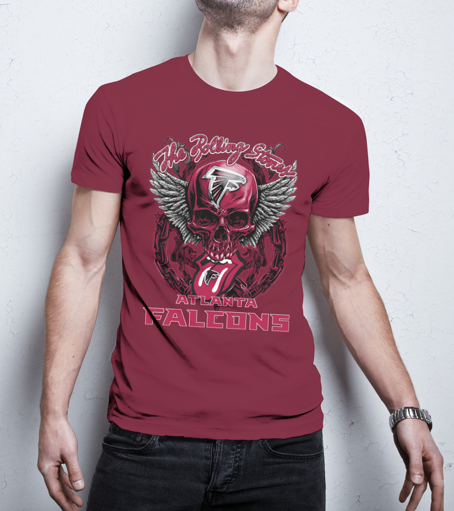 Rolling Stones Atlanta Falcons Skull And Wings T-Shirt