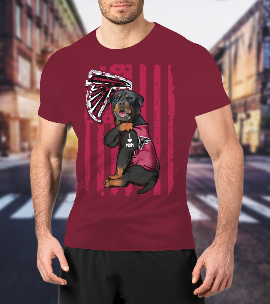 Rottweiler I Love Mom Atlanta Falcons T-Shirt