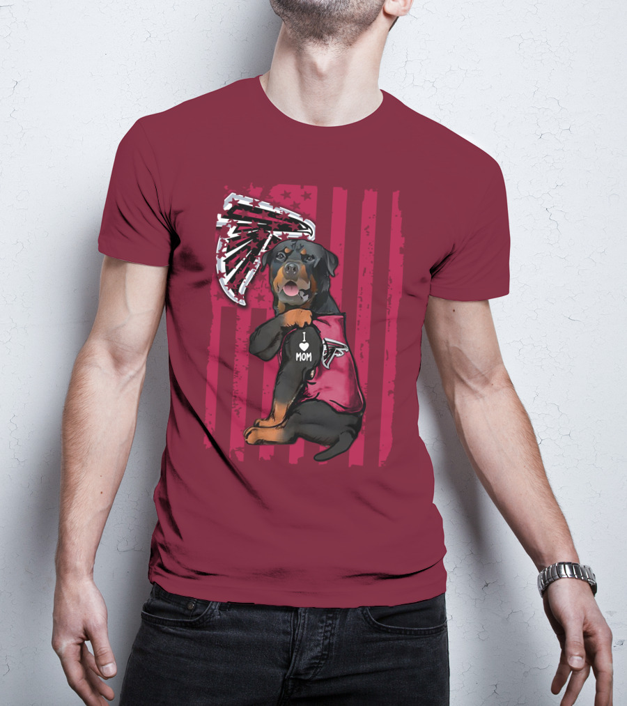 Rottweiler I Love Mom Atlanta Falcons T-Shirt