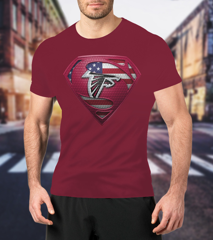 Spm Atlanta Falcons American Flag Superman T-Shirt
