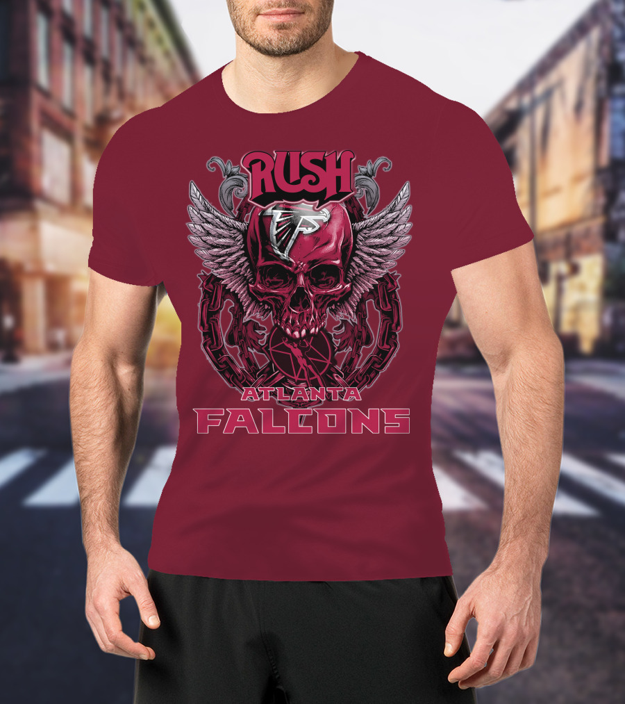 Rush Atlanta Falcons Skull Wings T-Shirt