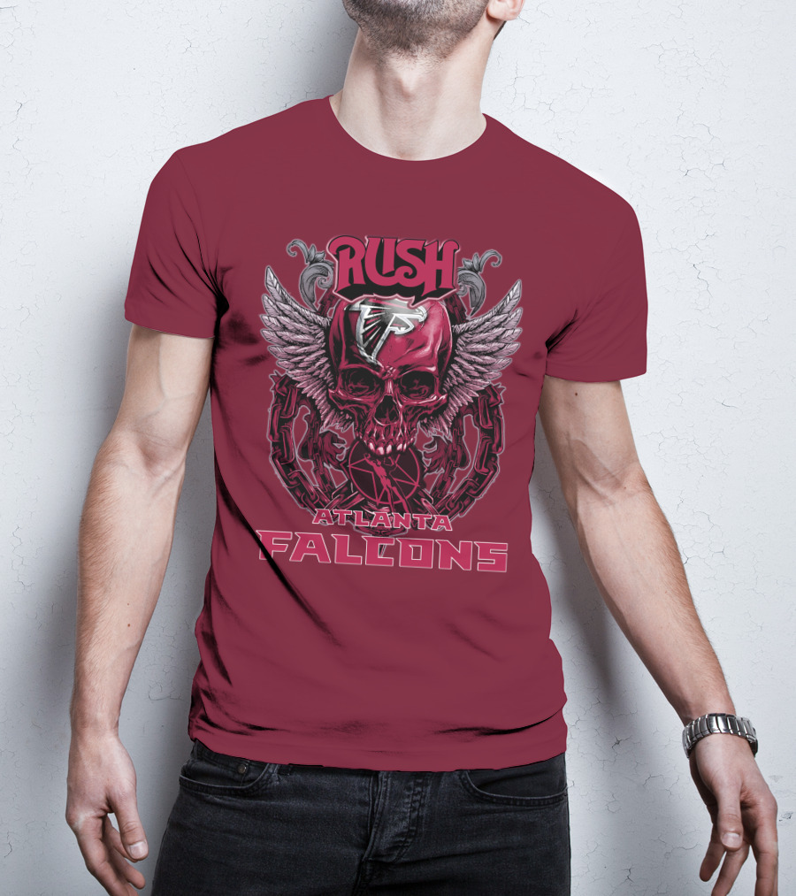 Rush Atlanta Falcons Skull Wings T-Shirt
