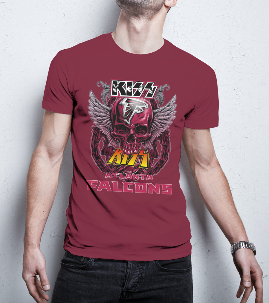 Kiss Atlanta Falcons Skull Winged T-Shirt
