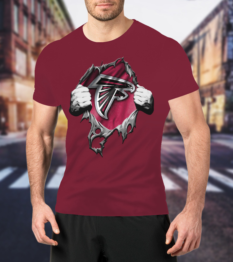 Atlanta Falcons Ripped Logo Inside Torn T-Shirt