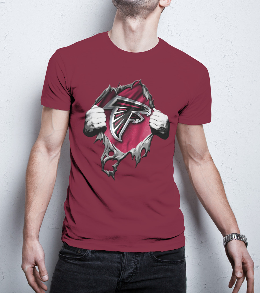 Atlanta Falcons Ripped Logo Inside Torn T-Shirt