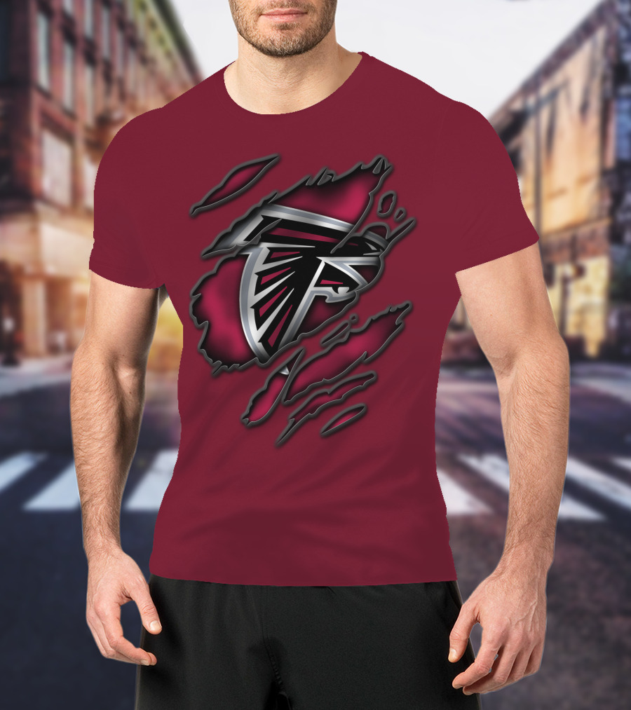 Torn Atlanta Falcons Logo T-Shirt