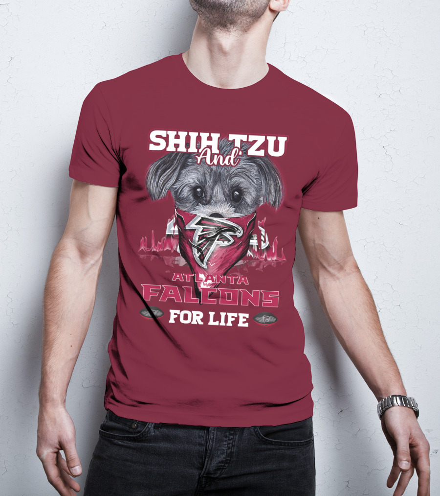 Shih Tzu And Atlanta Falcons For Life T-Shirt