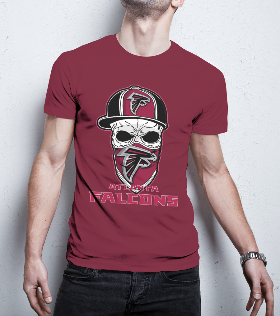 Atlanta Falcons Skull Hat Mask T-Shirt