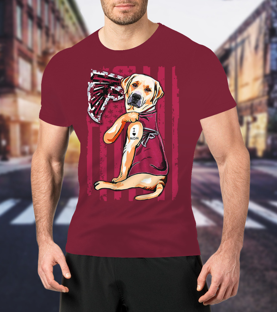 Atlanta Falcons Labrador Retriever I Love Mom T-Shirt