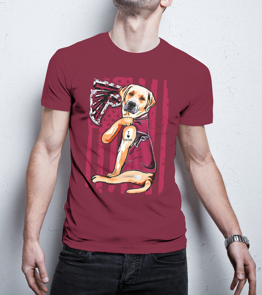 Atlanta Falcons Labrador Retriever I Love Mom T-Shirt