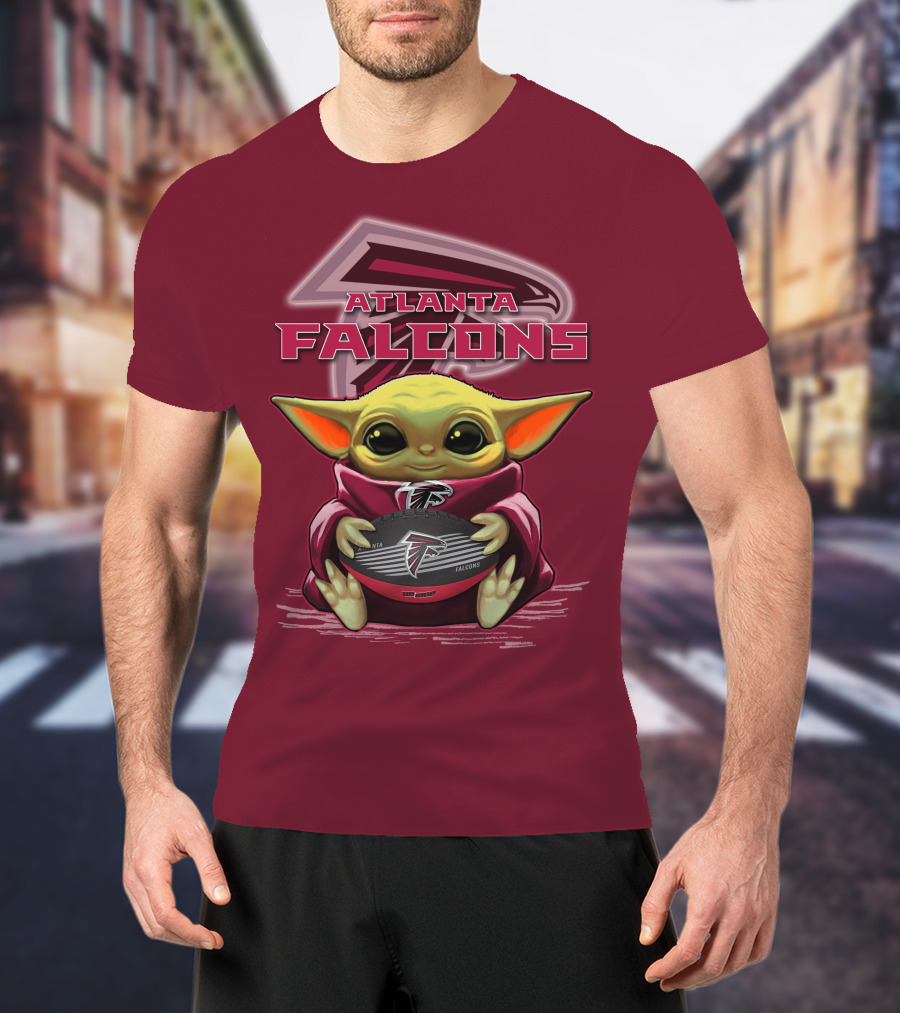 Atlanta Falcons Baby Yoda Football Fan T-Shirt