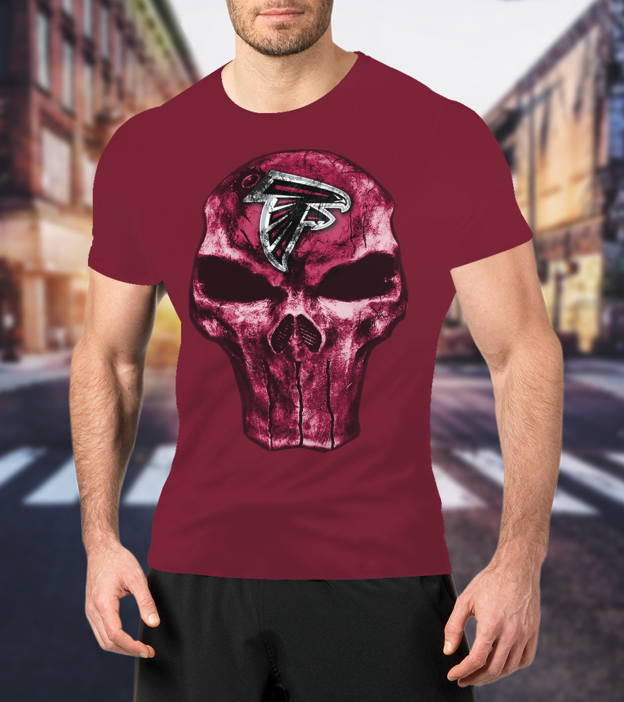 Skull Atlanta Falcons Logo Emblem T-Shirt