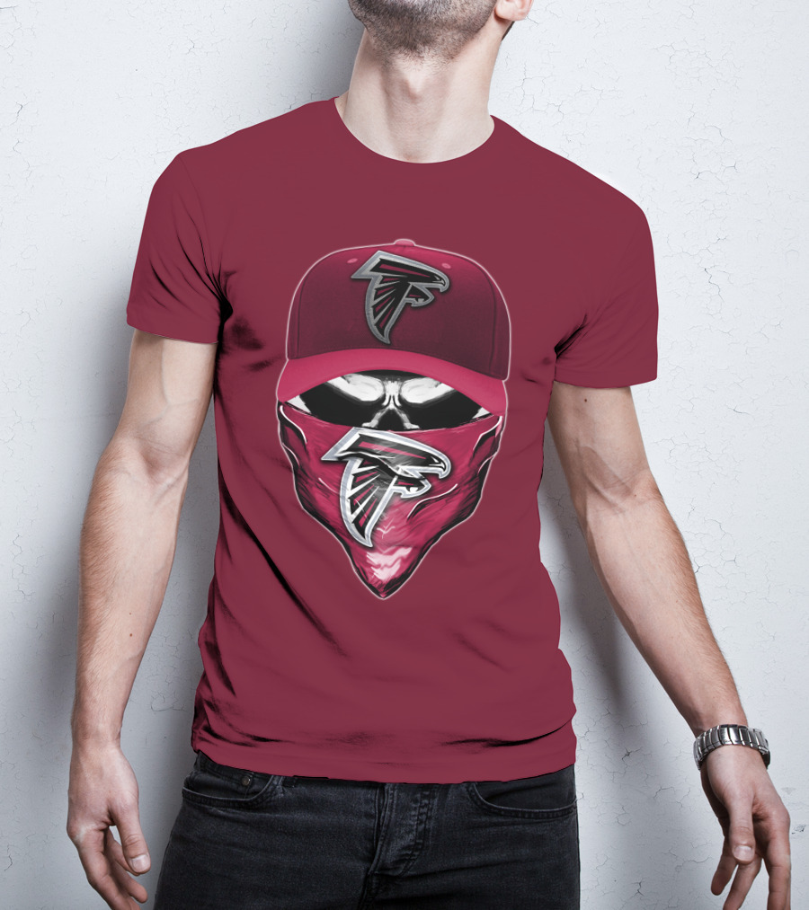 Atlanta Falcons Skull Bandana Hat T-Shirt