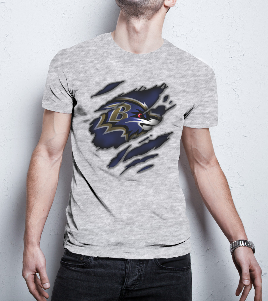 Baltimore Ravens Fierce Logo Claw Marks T-Shirt