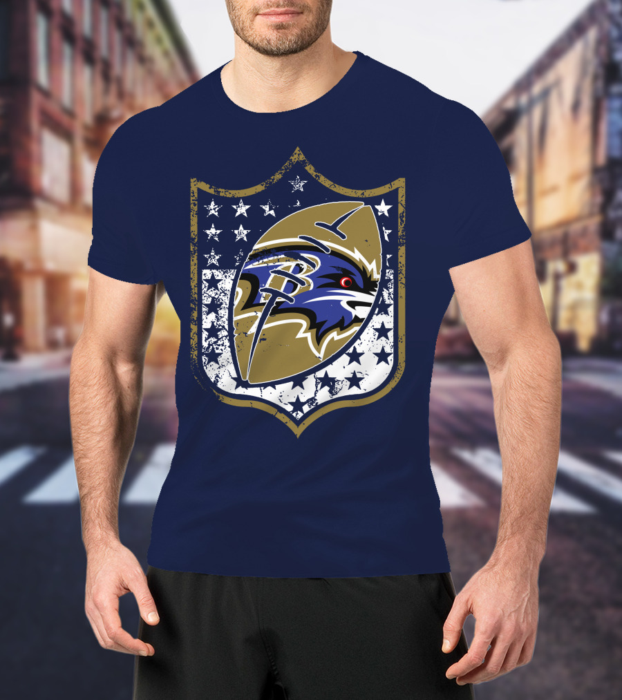 Baltimore Ravens 45 Stars Shield T-Shirt