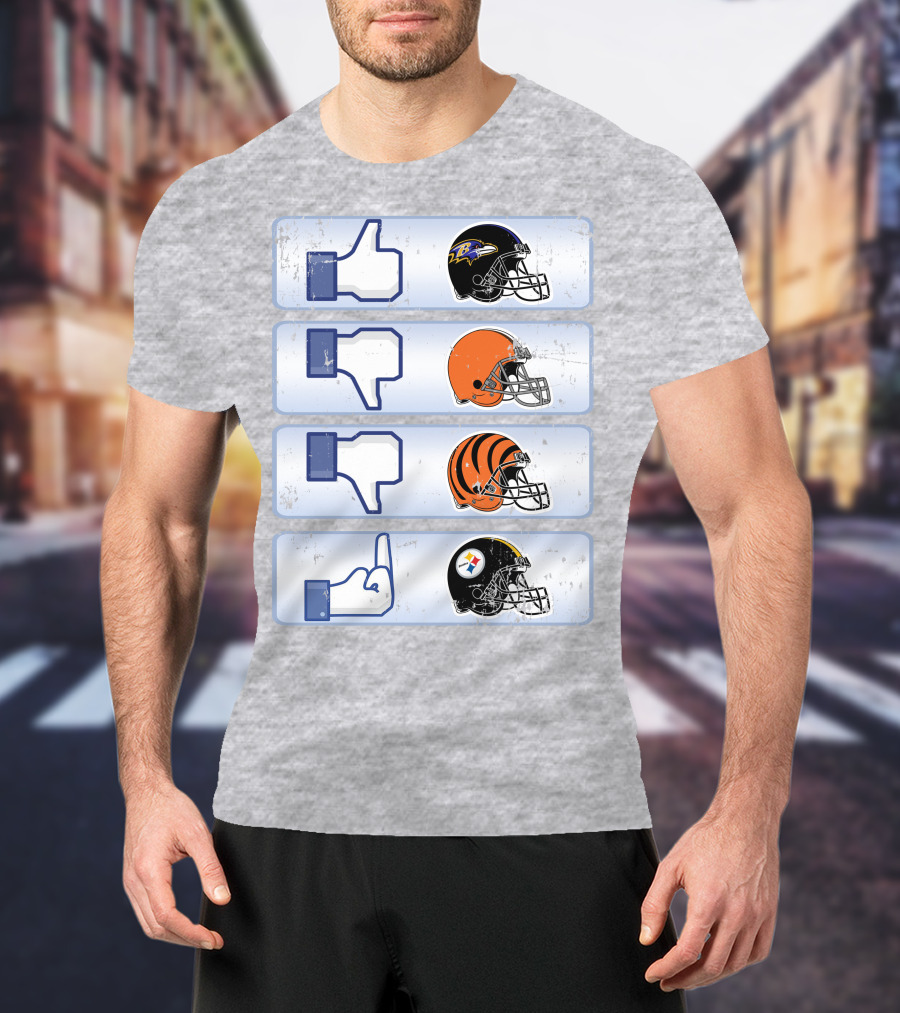 Baltimore Ravens Thumbs Up Helmet Comparison T-Shirt