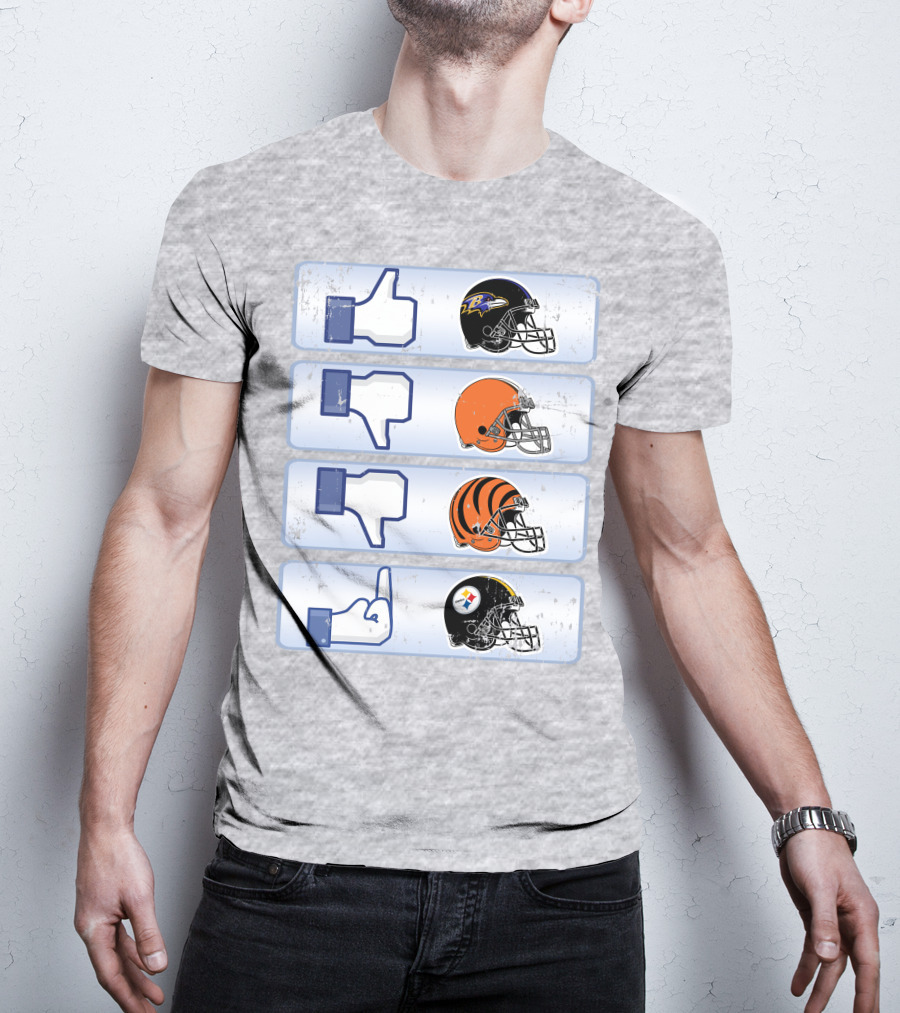 Baltimore Ravens Thumbs Up Helmet Comparison T-Shirt