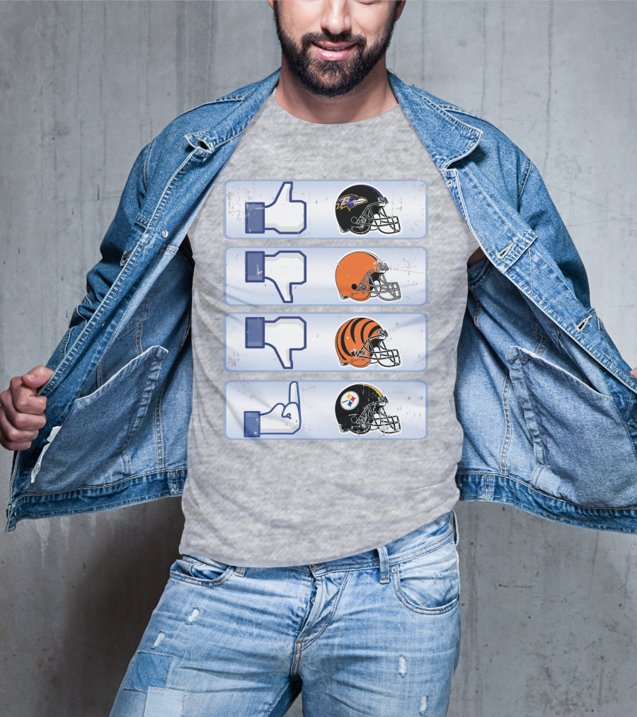 Baltimore Ravens Thumbs Up Helmet Comparison T-Shirt