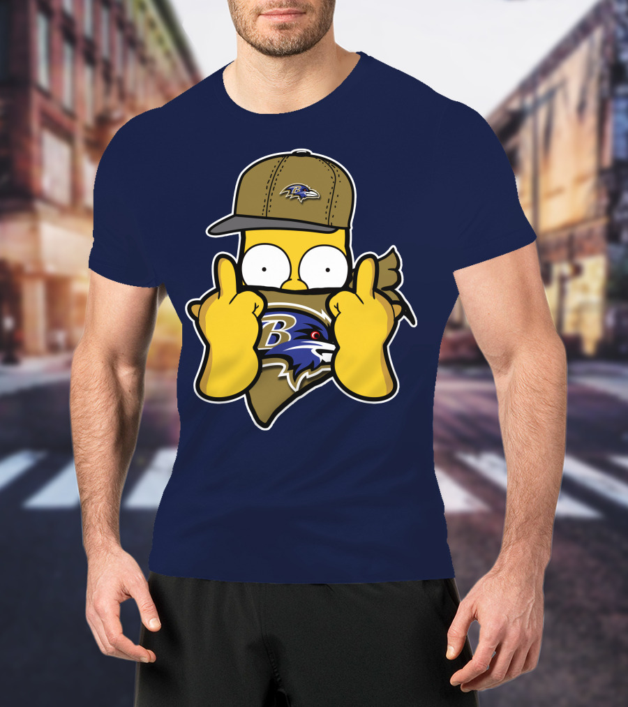 Baltimore Ravens Homer Simpson Parody Nfl Logo T-Shirt