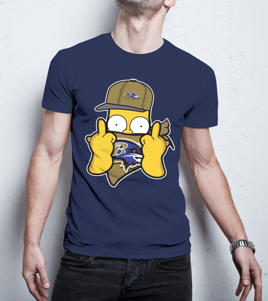 Baltimore Ravens Homer Simpson Parody Nfl Logo T-Shirt