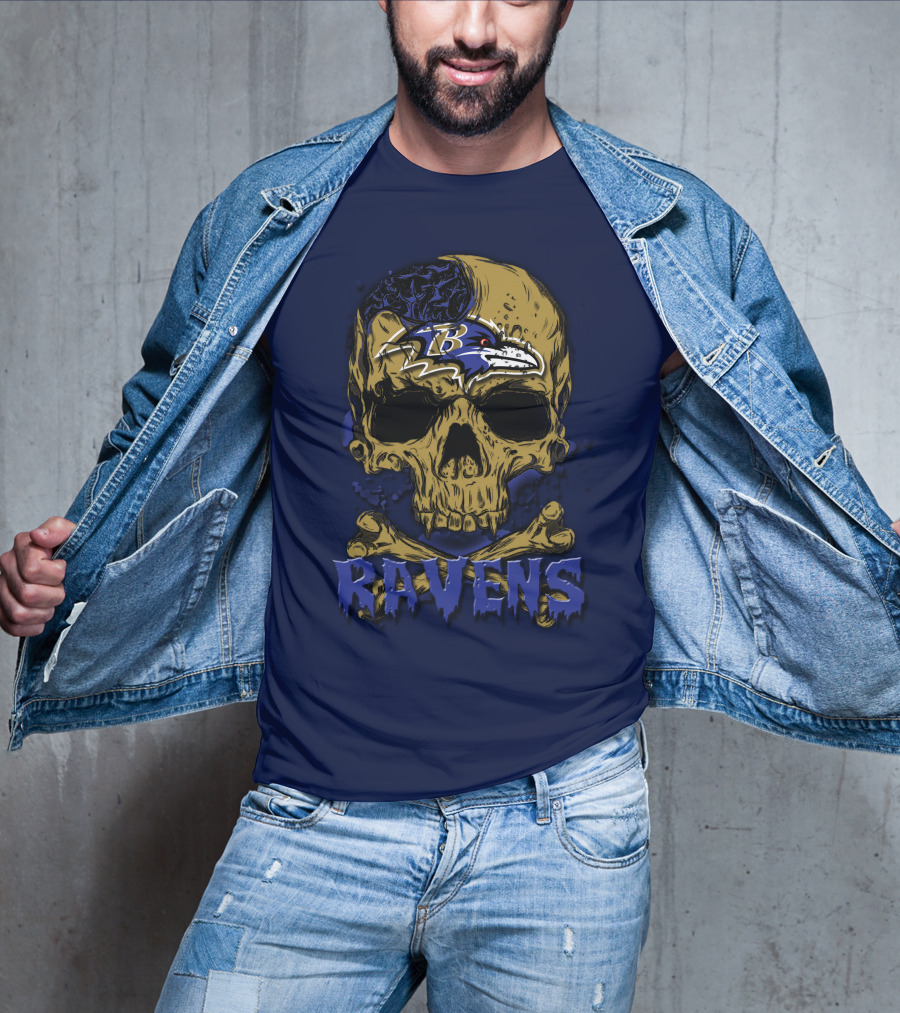 Baltimore Ravens Skull Logo Ravens 63 T-Shirt