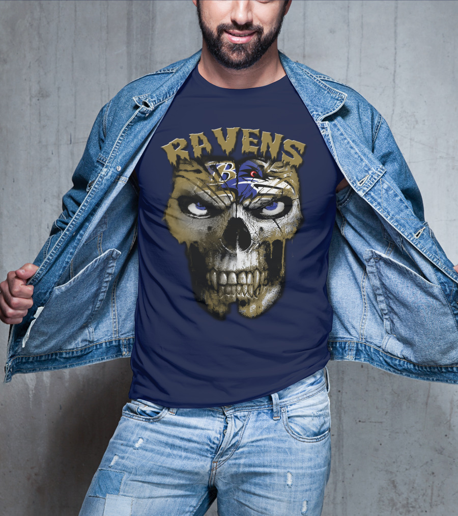 Ravens Baltimore Skull B Logo T-Shirt