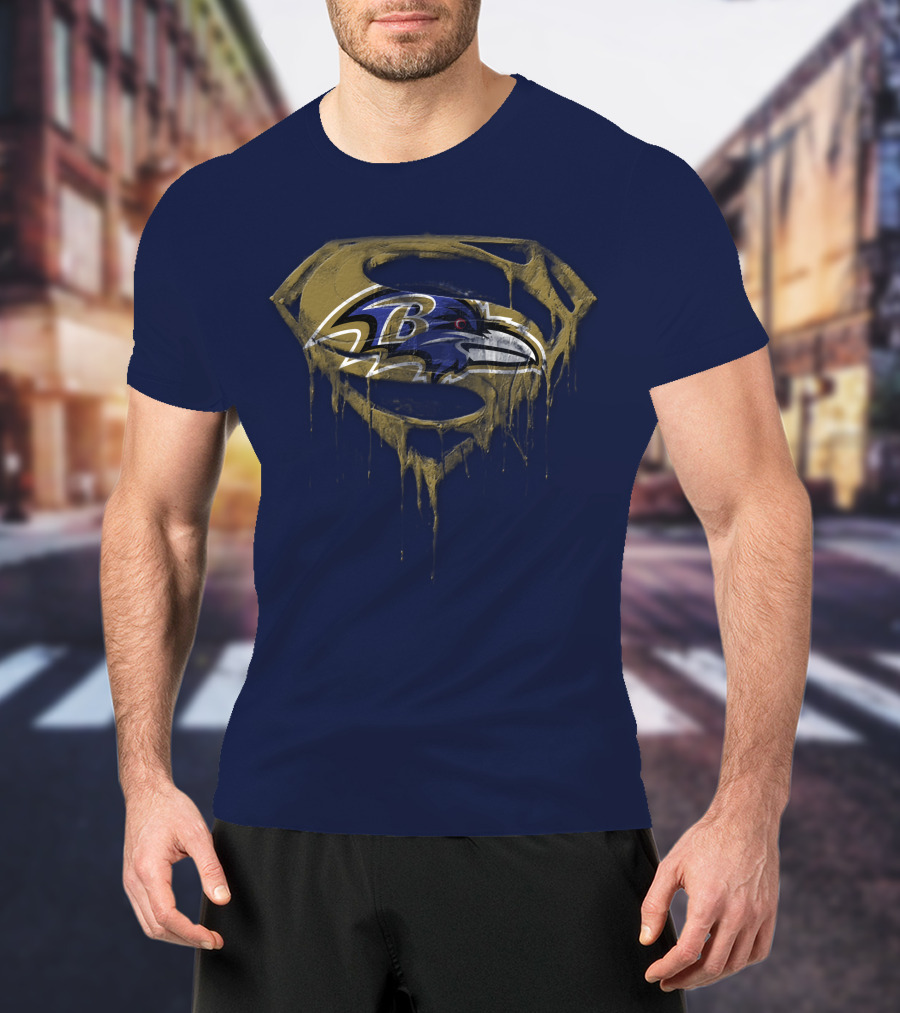 Baltimore Ravens Superman Logo Fusion T-Shirt