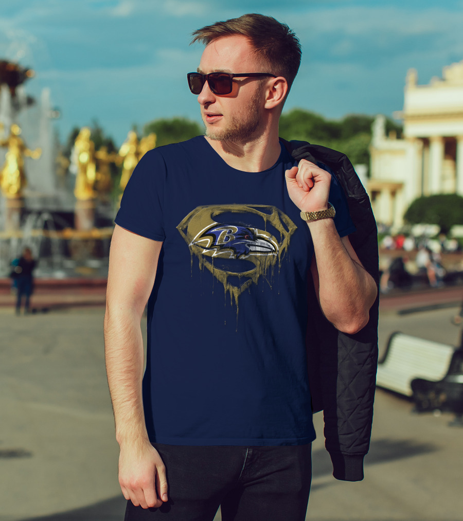 Baltimore Ravens Superman Logo Fusion T-Shirt