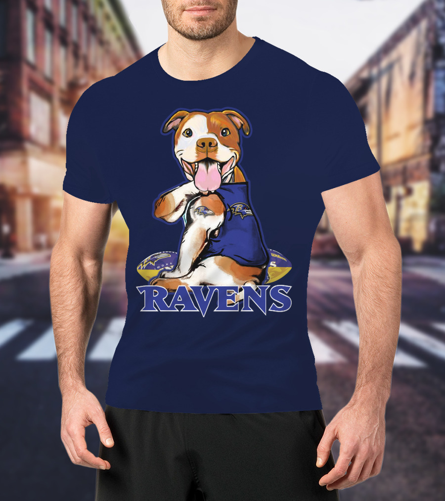 Pittbull Ravens Baltimore Football Team Spirit T-Shirt