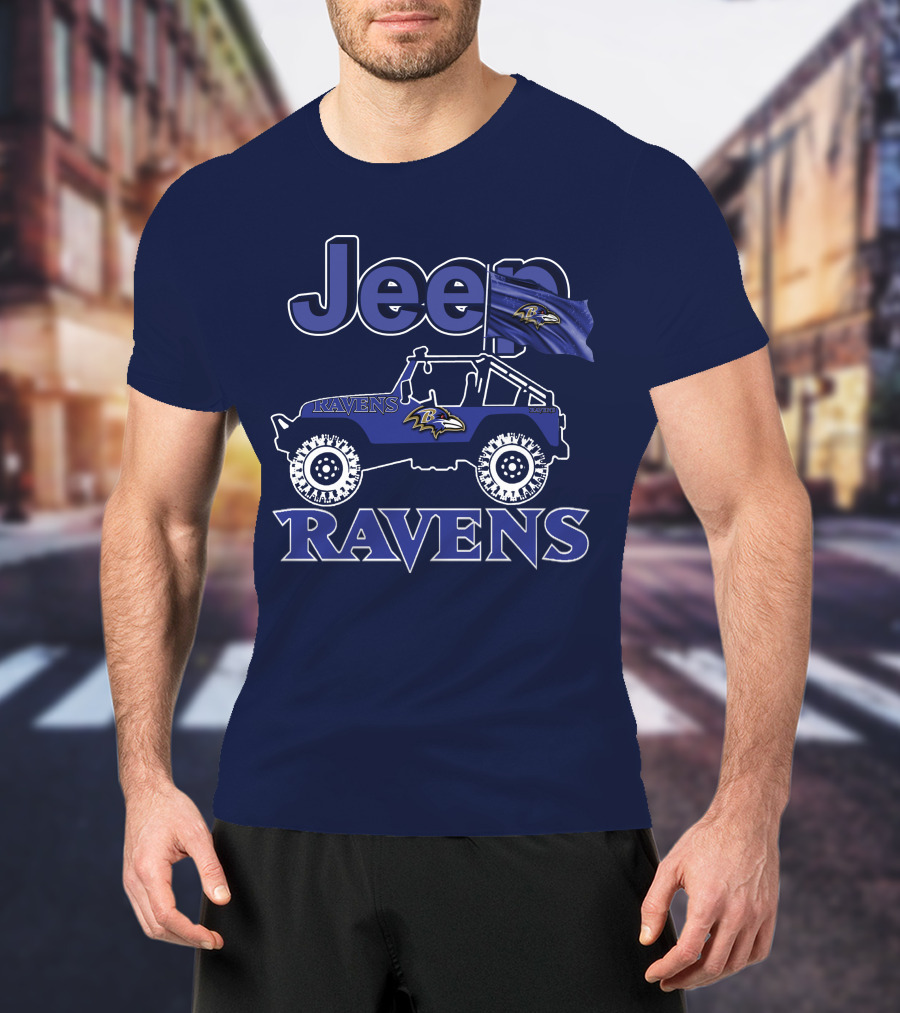 Jeep Ravens Baltimore Football Fan T-Shirt