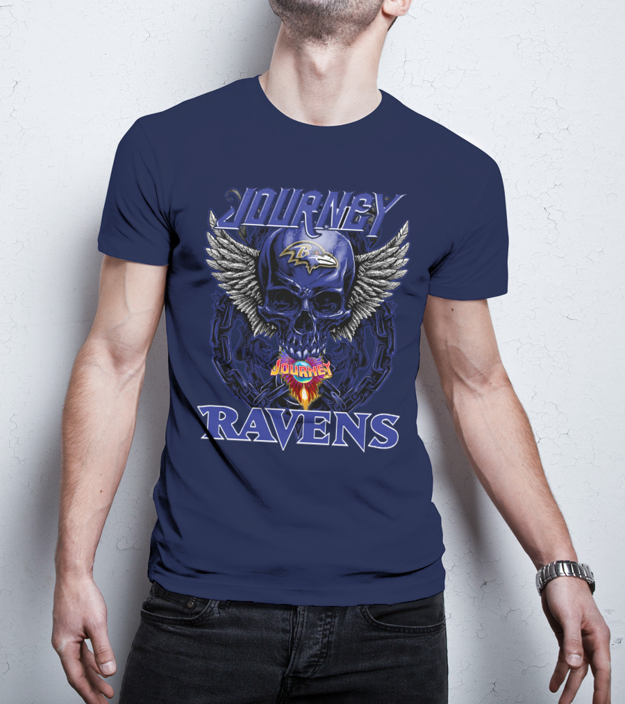 Journey Ravens Winged Skull Baltimore T-Shirt