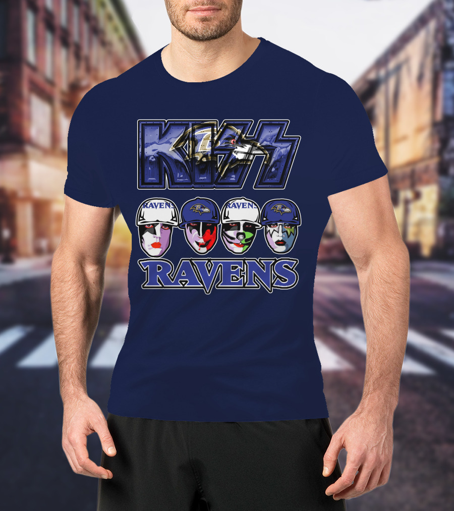 Kiss Baltimore Ravens Face Paint Theme T-Shirt