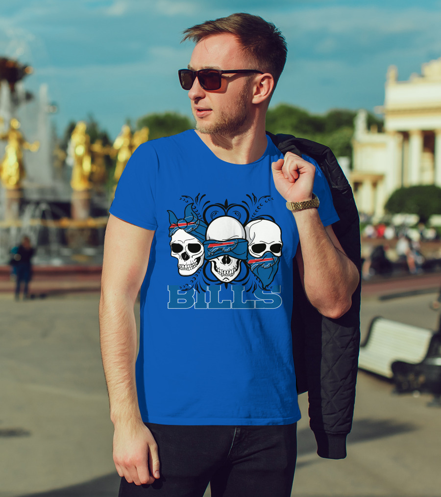 Buffalo Bills Skull Bandana Trio T-Shirt