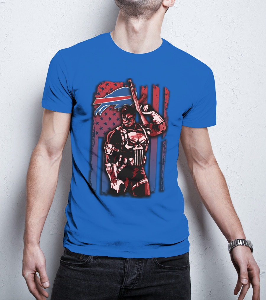 Buffalo Bills Punisher Armed Flag T-Shirt