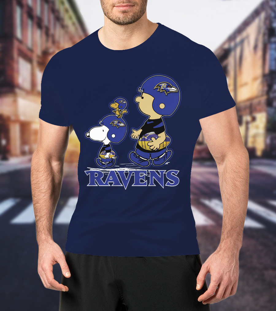 Snpfootball Baltimore Ravens Peanuts Characters Helmets Ravens T-Shirt