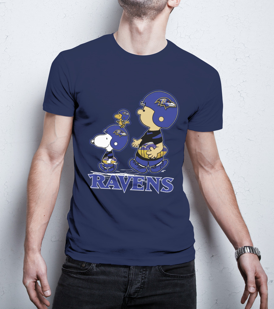 Snpfootball Baltimore Ravens Peanuts Characters Helmets Ravens T-Shirt