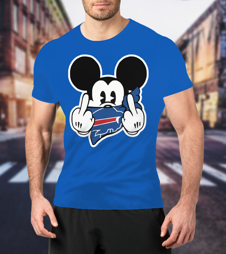 Buffalo Bills Mickey Mouse Middle Finger T-Shirt